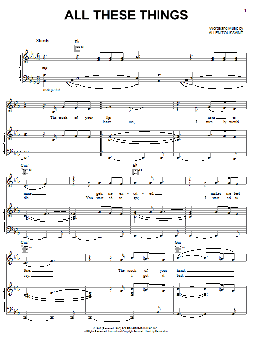 Elvis Costello & Allen Toussaint All These Things sheet music notes and chords arranged for Piano, Vocal & Guitar Chords (Right-Hand Melody)
