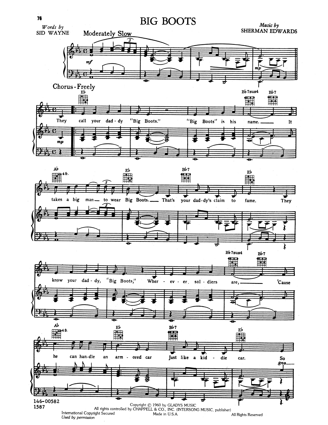 Elvis Presley Big Boots sheet music notes and chords arranged for Piano, Vocal & Guitar Chords (Right-Hand Melody)