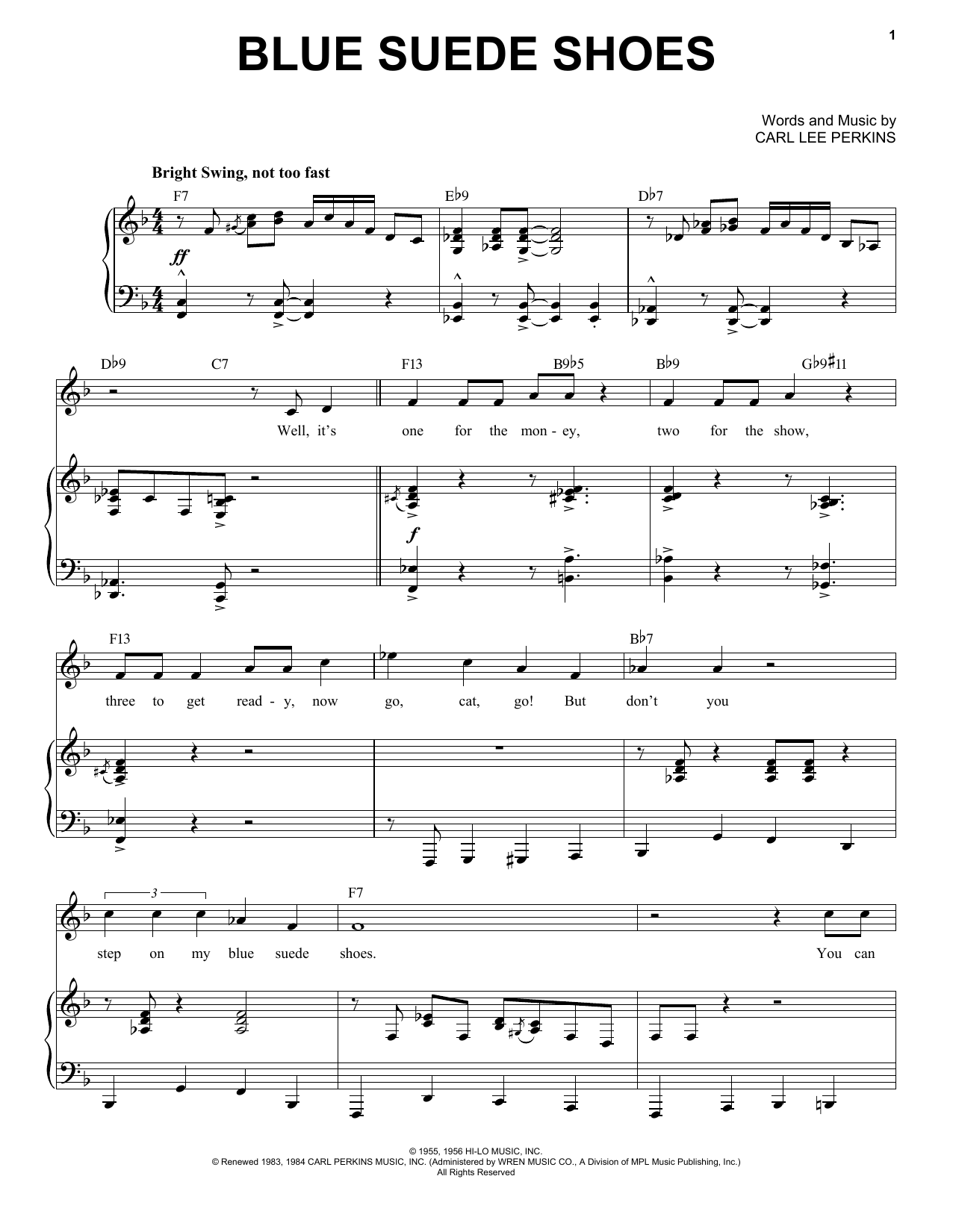 Elvis Presley Blue Suede Shoes [Jazz version] (arr. Brent Edstrom) sheet music notes and chords arranged for Piano & Vocal