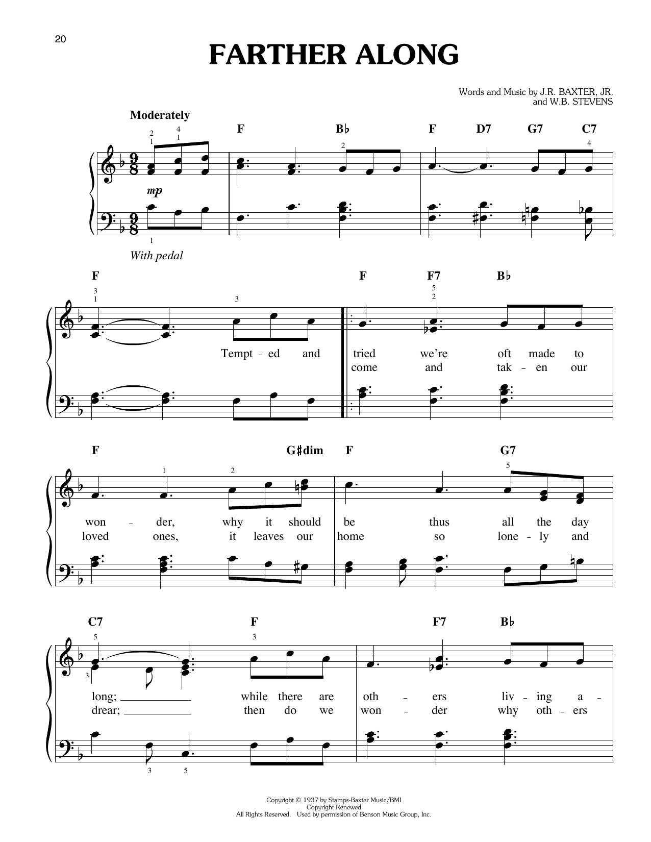 Elvis Presley Farther Along sheet music notes and chords arranged for Easy Piano