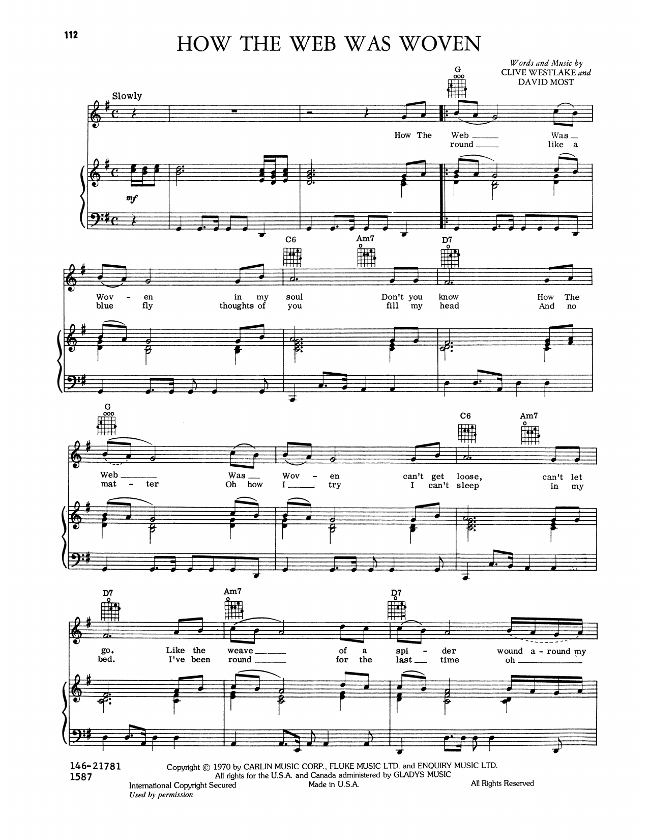 Elvis Presley How The Web Was Woven sheet music notes and chords arranged for Piano, Vocal & Guitar Chords (Right-Hand Melody)