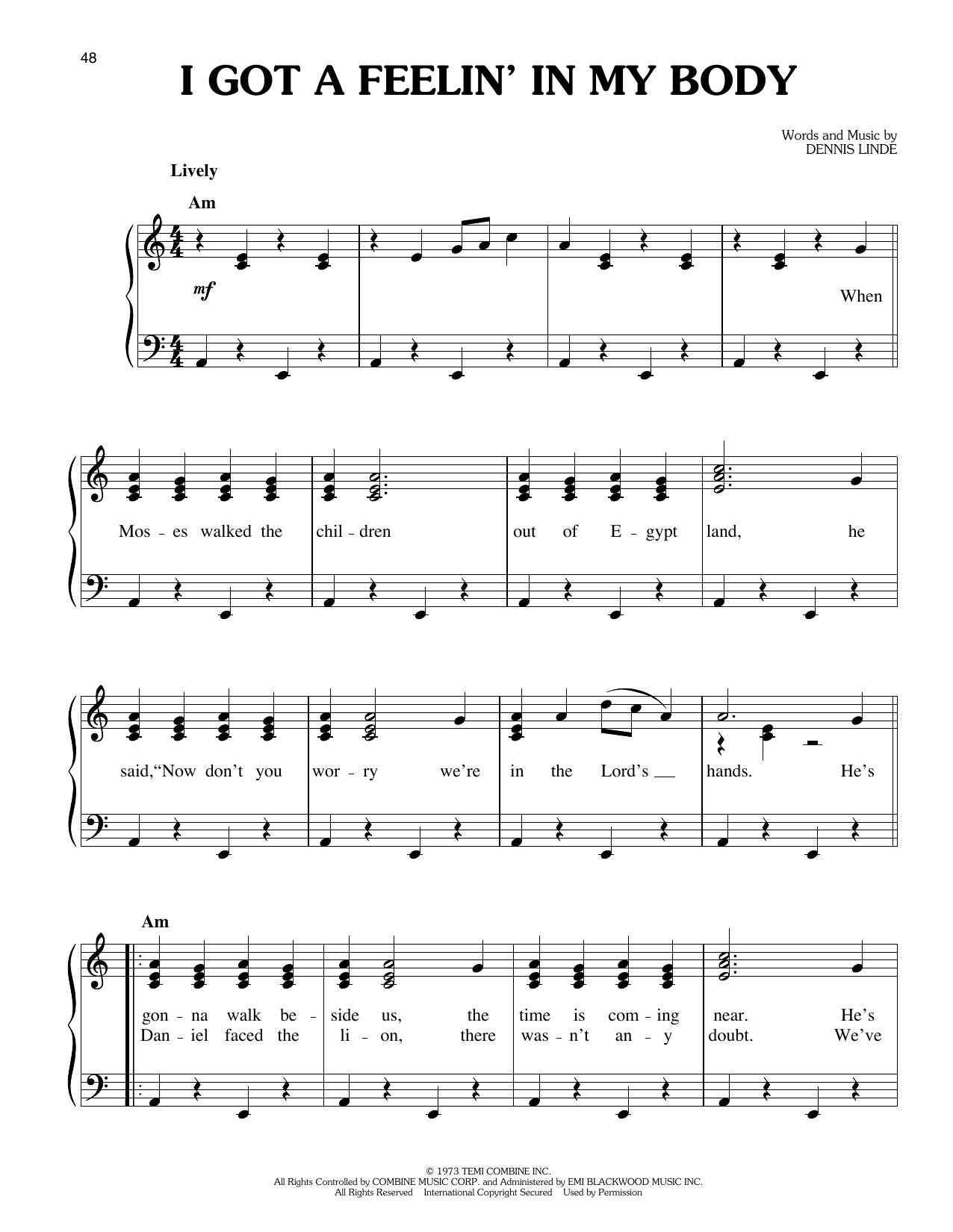 Elvis Presley I Got A Feelin' In My Body sheet music notes and chords arranged for Piano, Vocal & Guitar Chords (Right-Hand Melody)