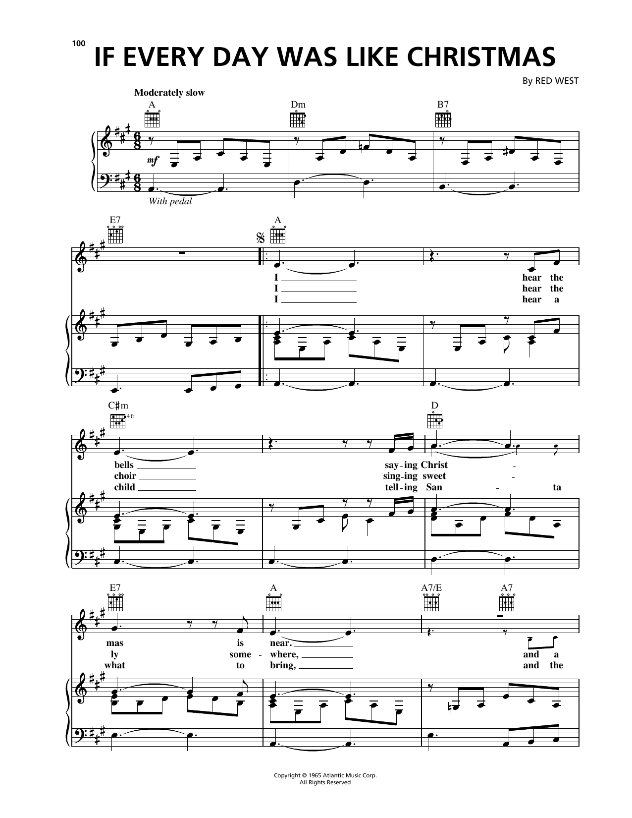 Elvis Presley If Every Day Was Like Christmas sheet music notes and chords arranged for Piano, Vocal & Guitar Chords (Right-Hand Melody)