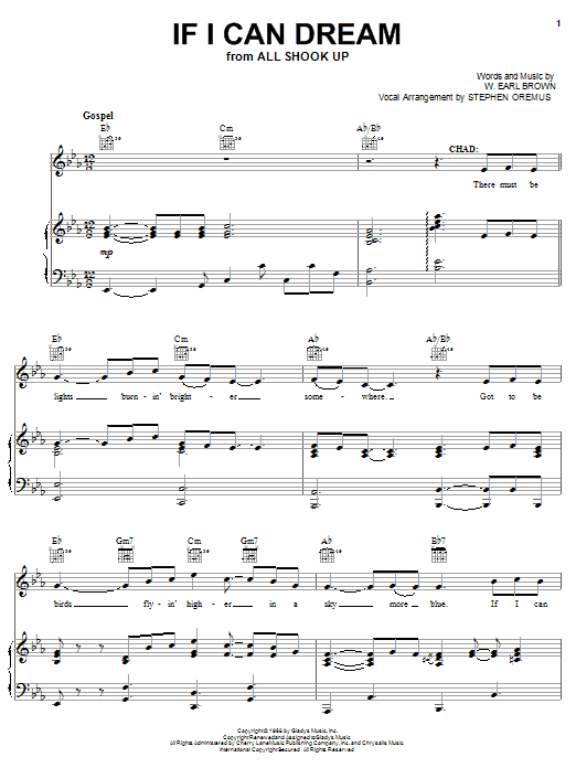 Elvis Presley If I Can Dream sheet music notes and chords arranged for Piano, Vocal & Guitar Chords (Right-Hand Melody)