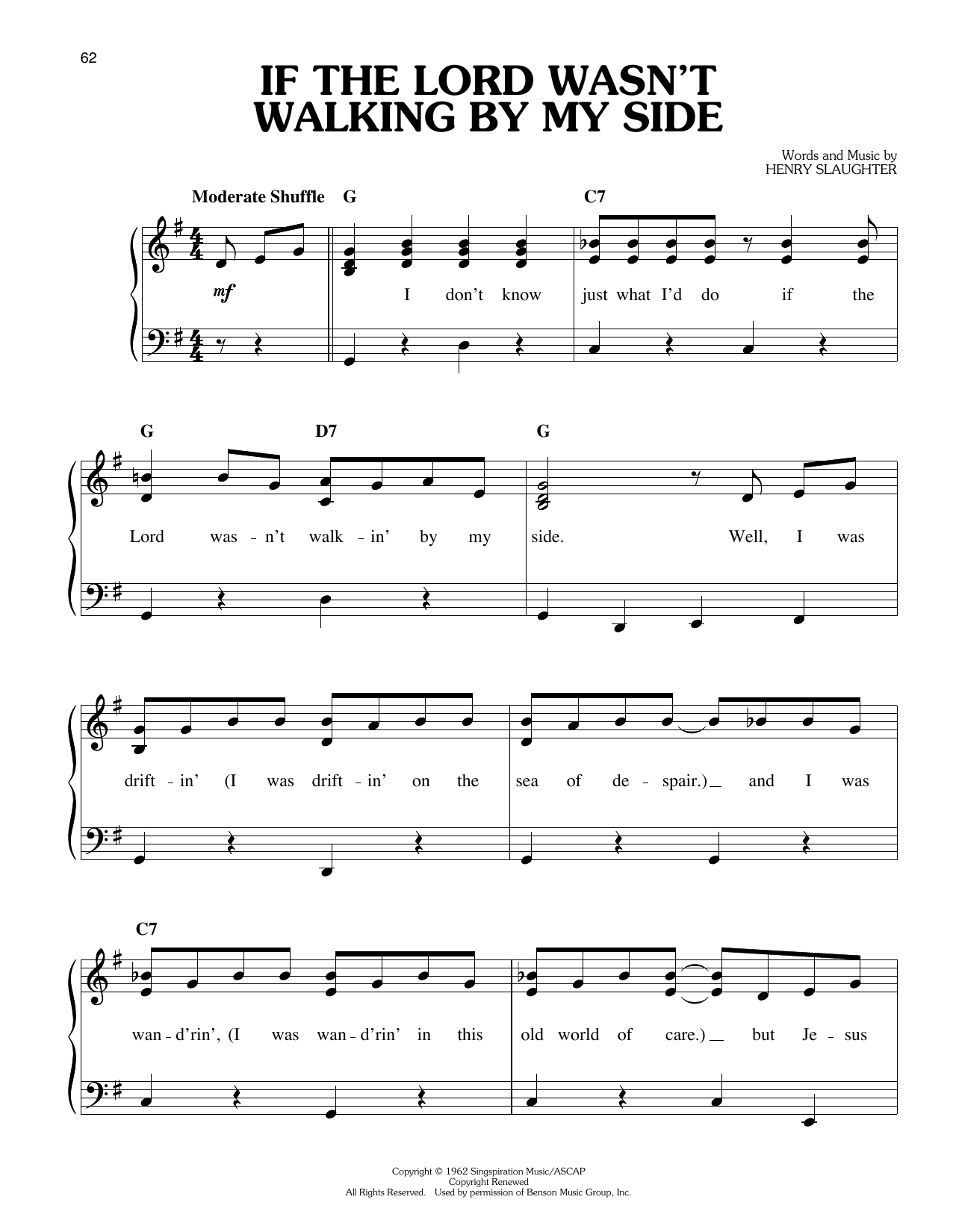 Elvis Presley If The Lord Wasn't Walking By My Side sheet music notes and chords arranged for Easy Piano