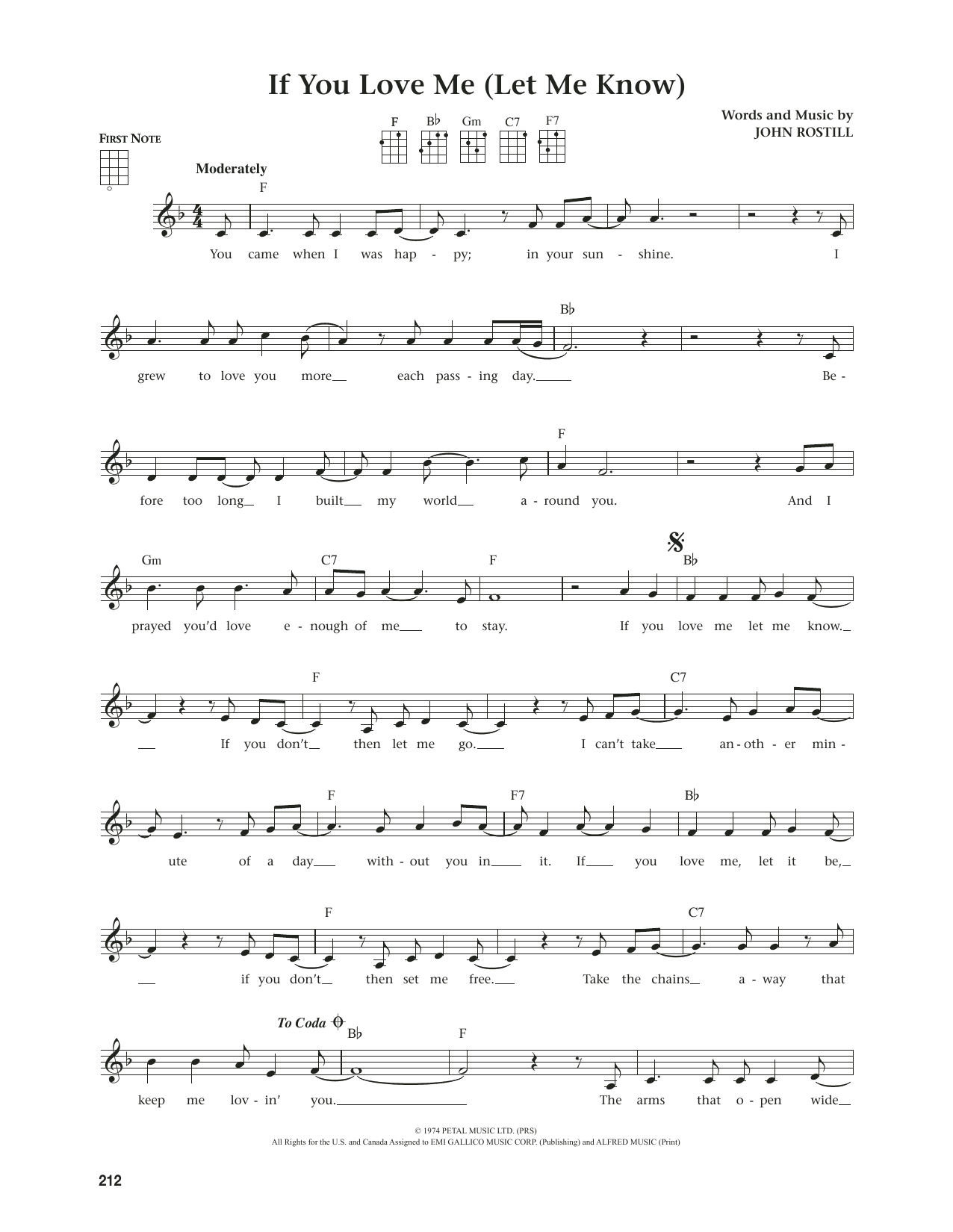 Elvis Presley If You Love Me (Let Me Know) (from The Daily Ukulele) (arr. Jim Beloff) sheet music notes and chords arranged for Ukulele