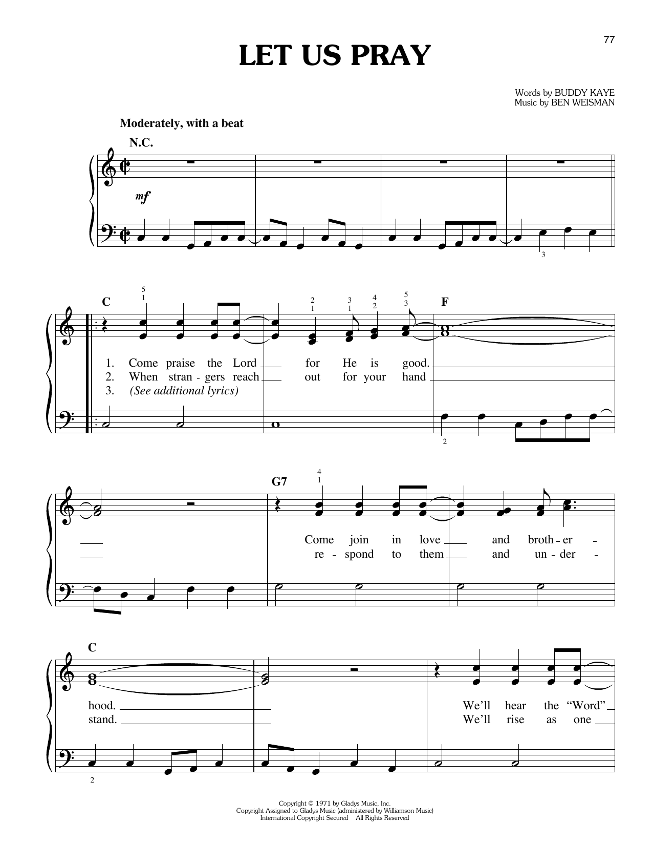 Elvis Presley Let Us Pray sheet music notes and chords arranged for Easy Piano