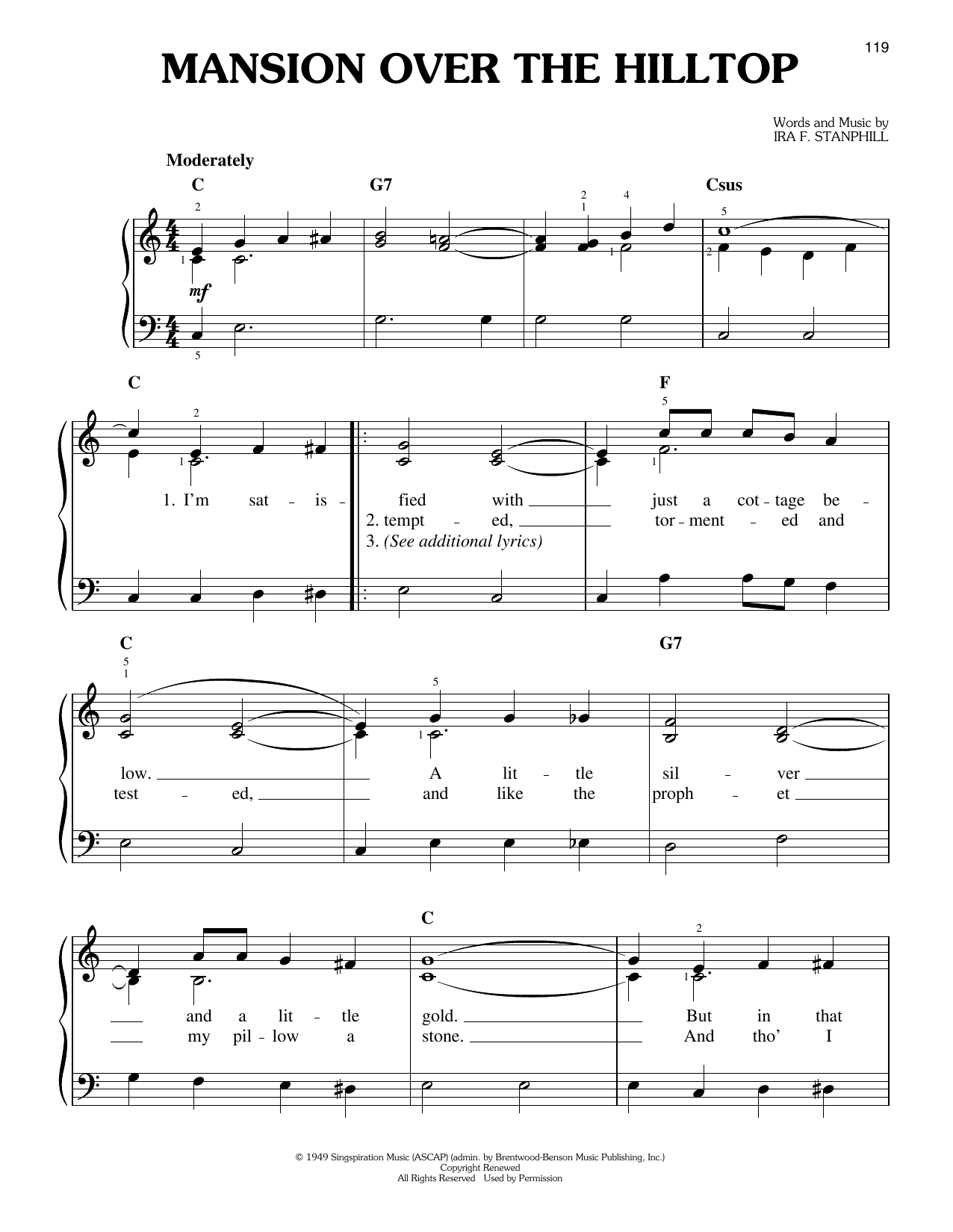 Elvis Presley Mansion Over The Hilltop sheet music notes and chords arranged for Easy Piano