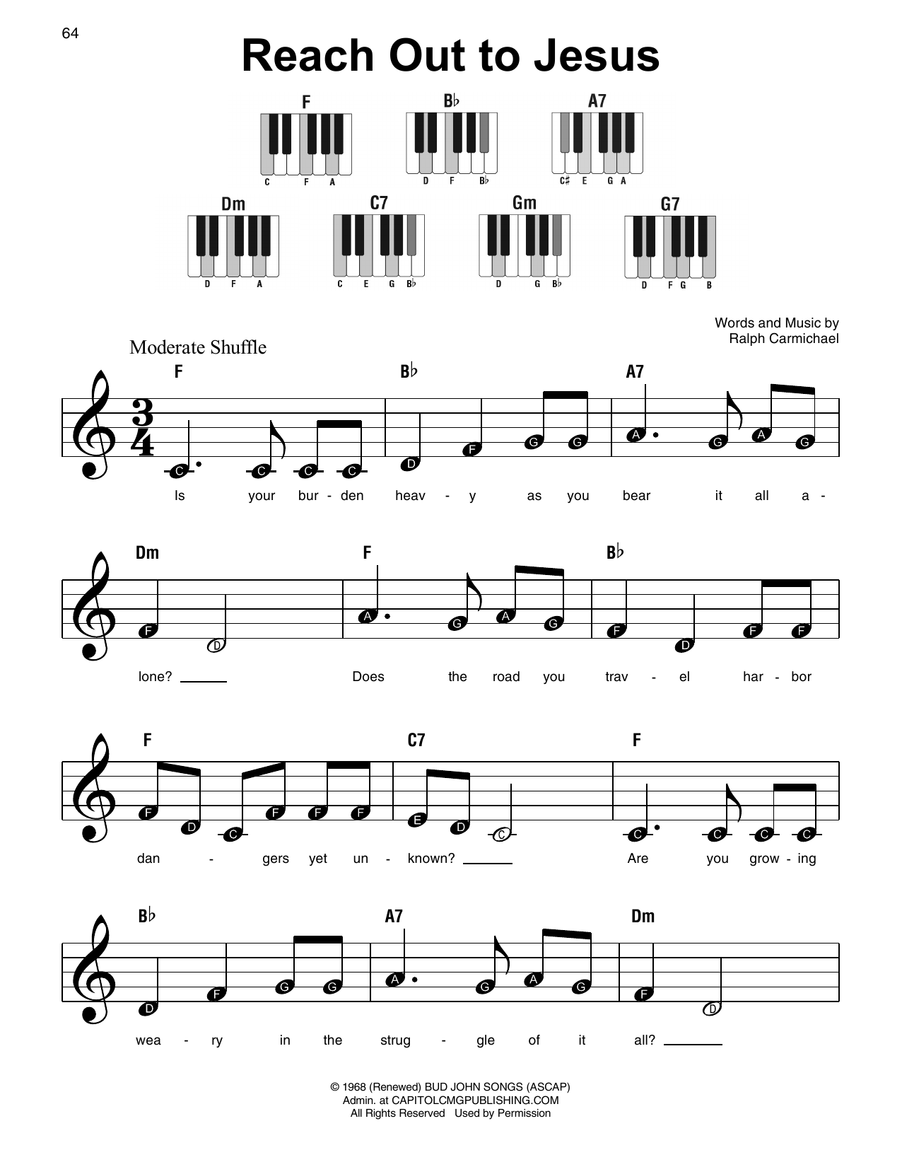 Elvis Presley Reach Out To Jesus sheet music notes and chords arranged for Easy Guitar