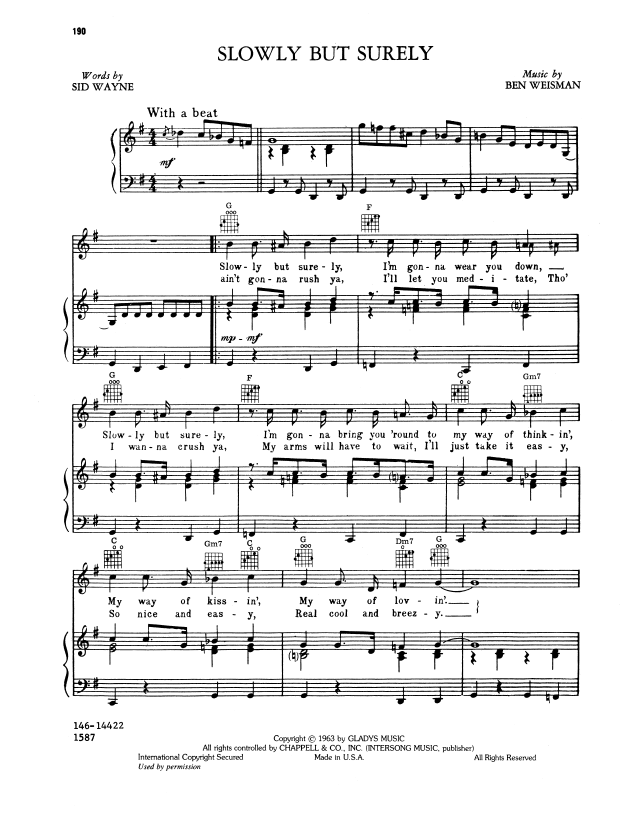 Elvis Presley Slowly But Surely sheet music notes and chords arranged for Piano, Vocal & Guitar Chords (Right-Hand Melody)