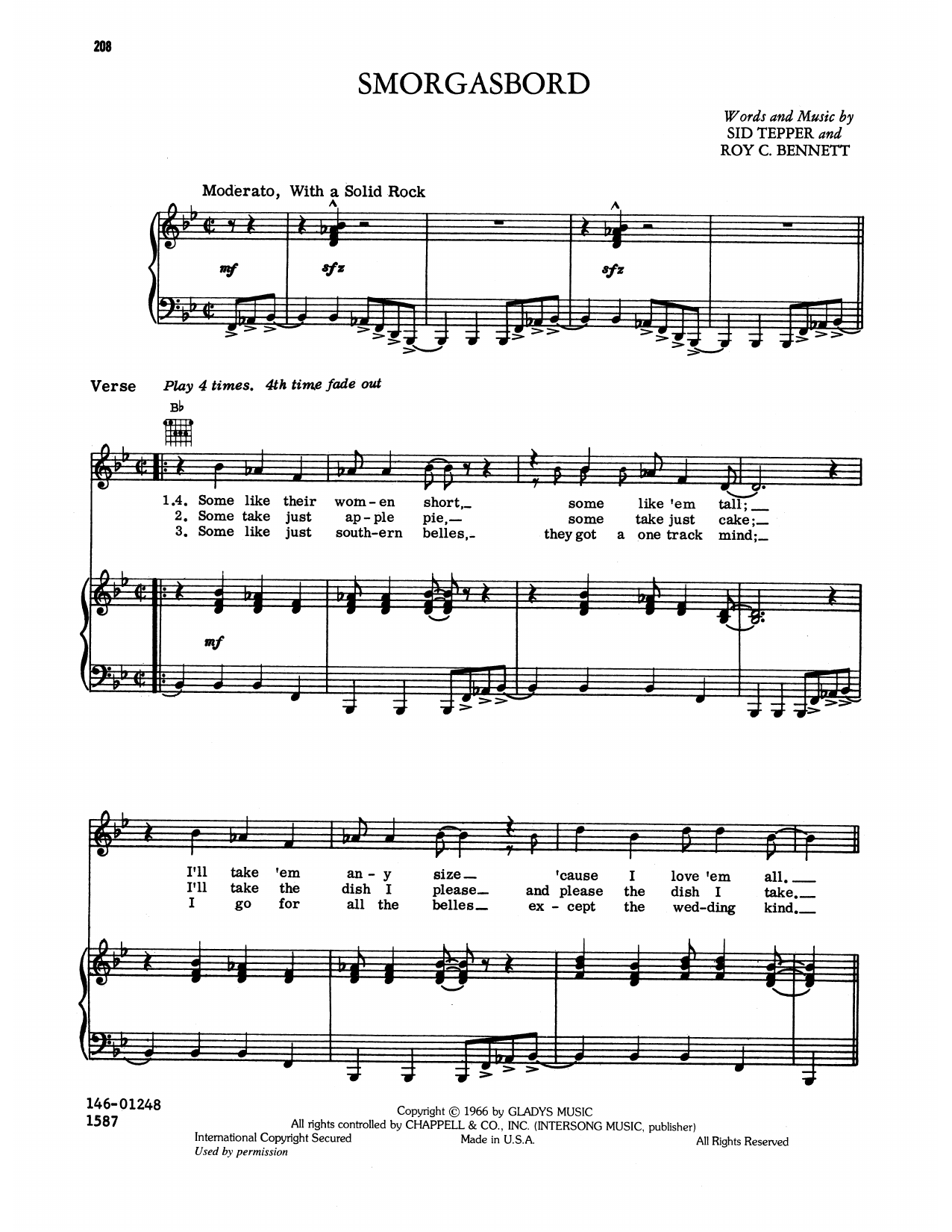 Elvis Presley Smorgasbord sheet music notes and chords arranged for Piano, Vocal & Guitar Chords (Right-Hand Melody)