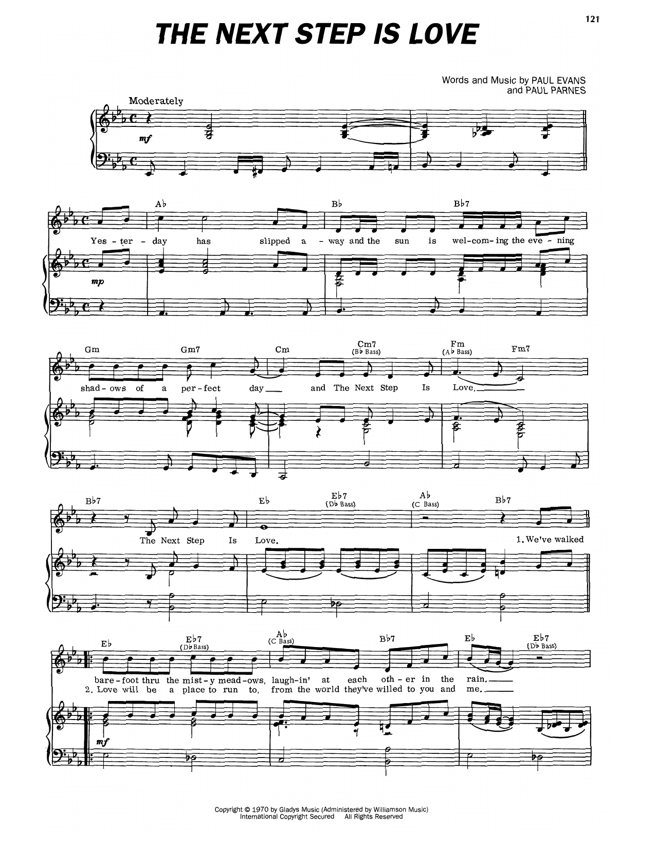 Elvis Presley The Next Step Is Love sheet music notes and chords arranged for Piano, Vocal & Guitar Chords (Right-Hand Melody)