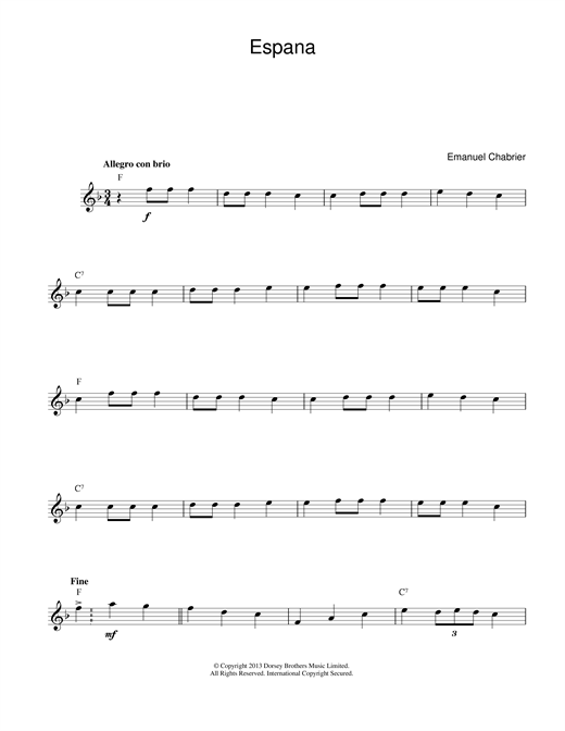 Emanuel Chabrier España sheet music notes and chords. Download Printable PDF.