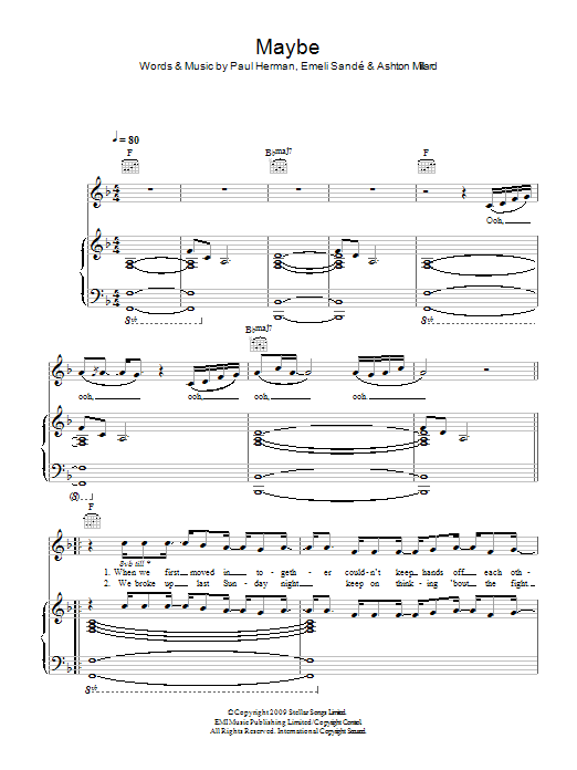 Emeli Sandé Maybe sheet music notes and chords arranged for Easy Piano