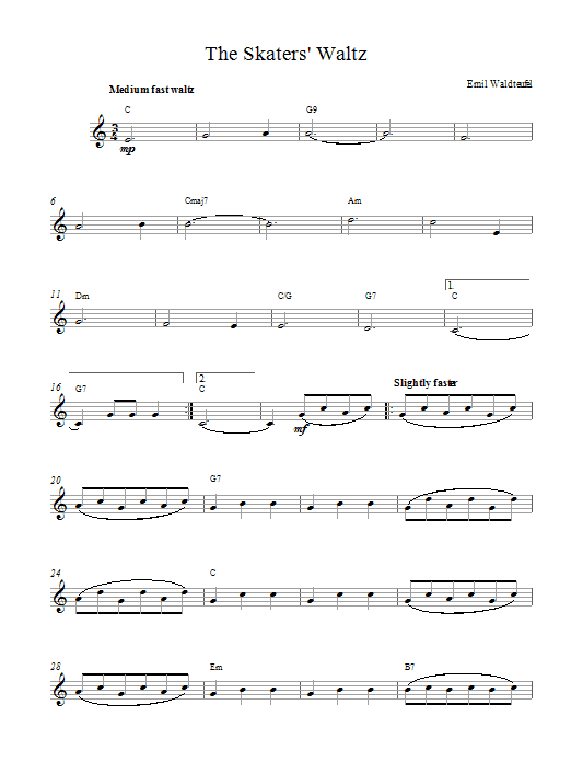 Emil Waldteufel The Skaters (Waltz) sheet music notes and chords arranged for French Horn Solo