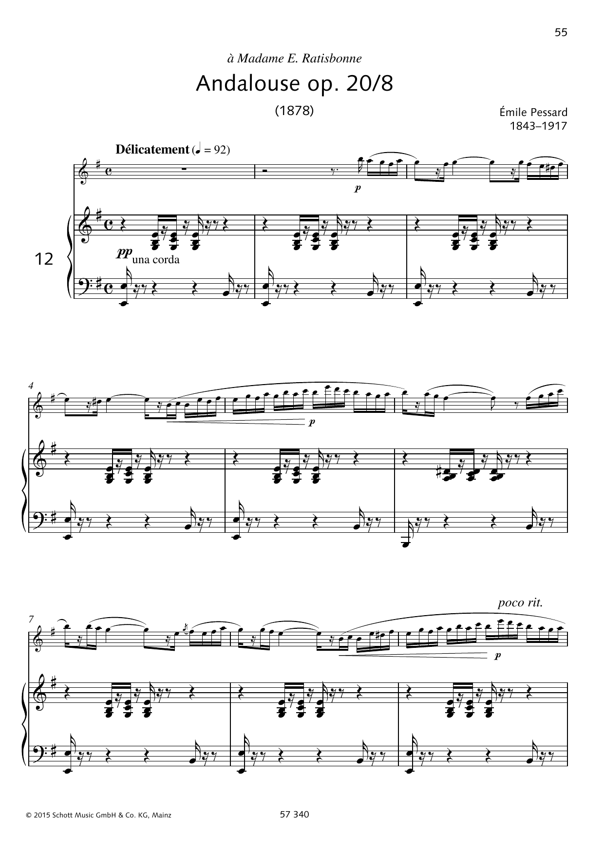 Emile Pessard Andalouse sheet music notes and chords arranged for Woodwind Solo