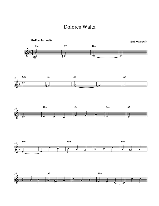 Emile Waldteufel Dolores Waltz sheet music notes and chords. Download Printable PDF.