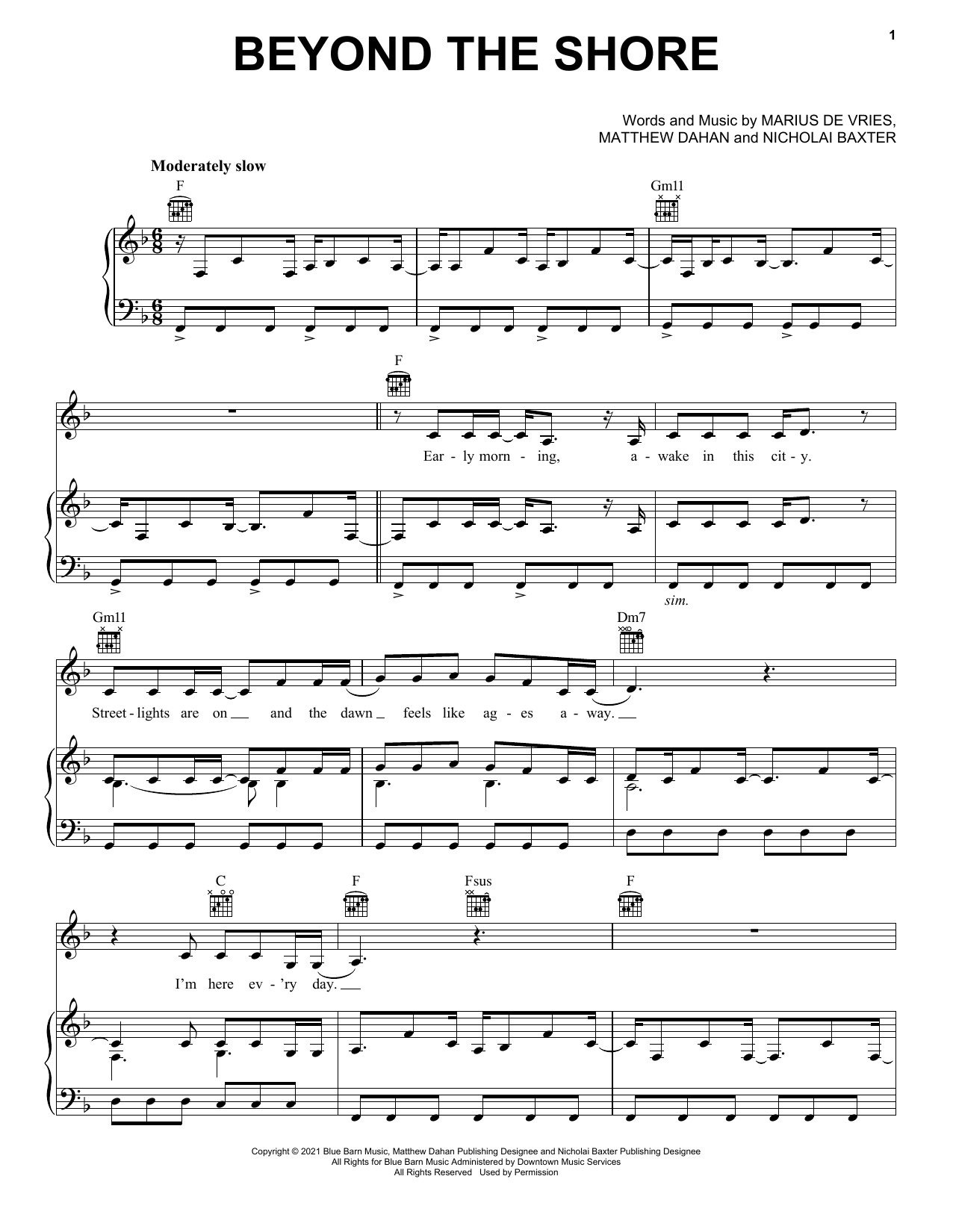 Emilia Jones Beyond The Shore (from CODA) sheet music notes and chords arranged for Piano, Vocal & Guitar Chords (Right-Hand Melody)