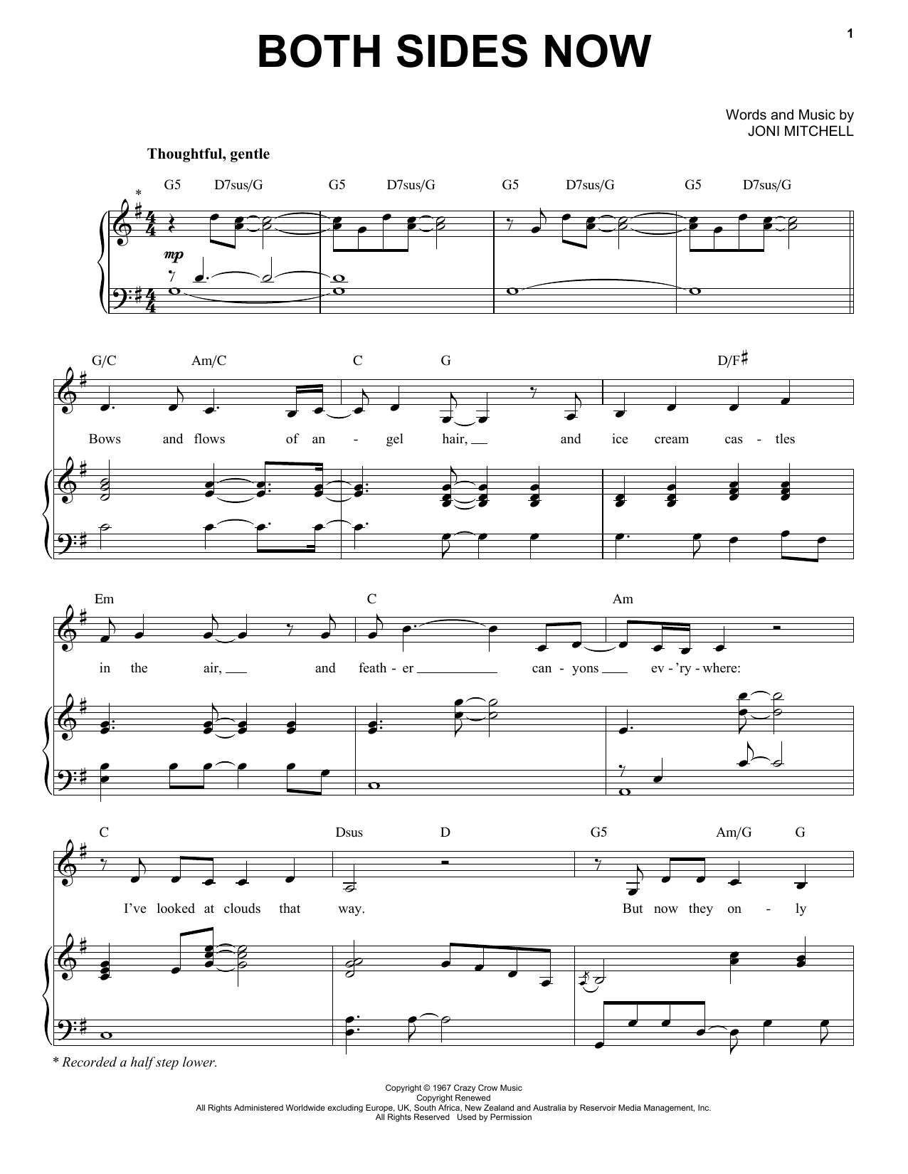Emilia Jones Both Sides Now (from CODA) sheet music notes and chords arranged for Piano & Vocal