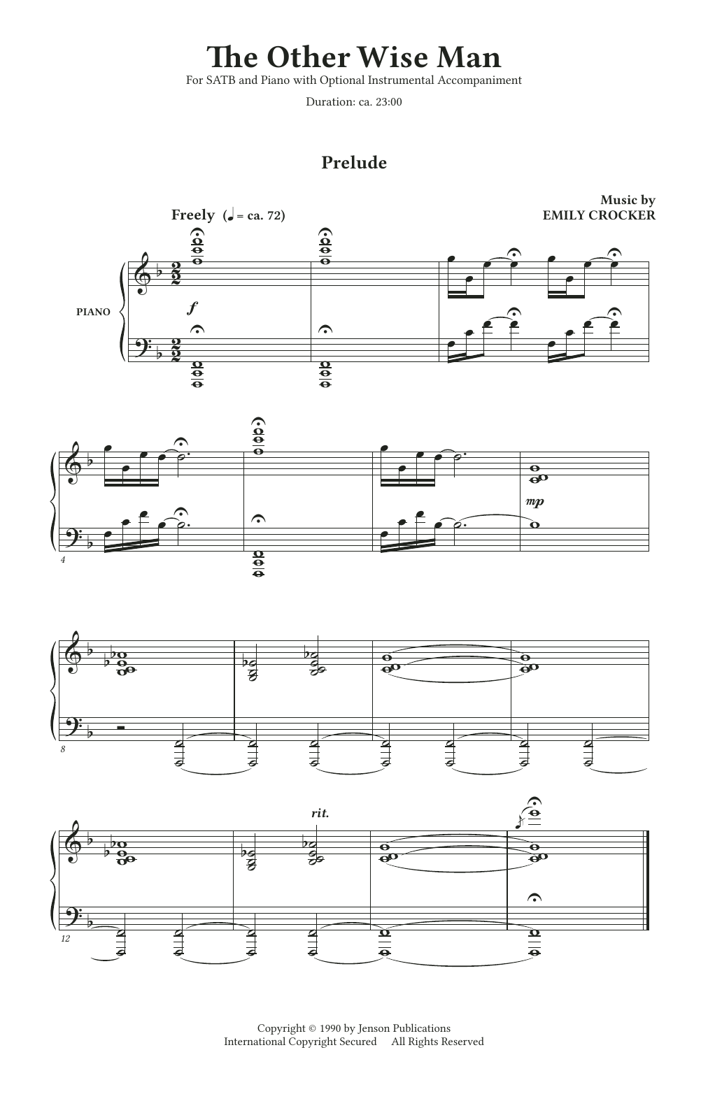 Emily Crocker The Other Wise Man (A Christmas Cantata) sheet music notes and chords arranged for SATB Choir