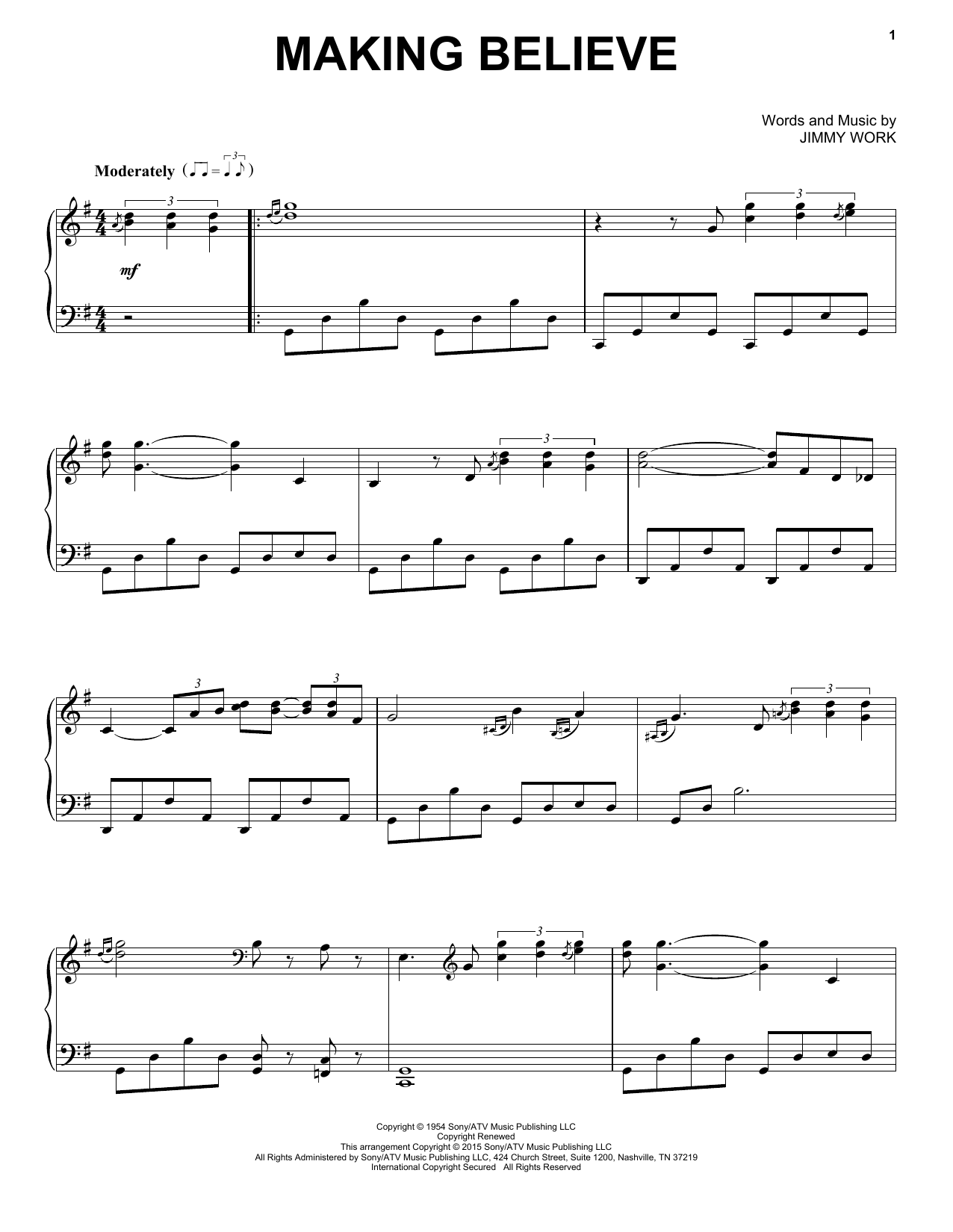 Emmylou Harris Making Believe sheet music notes and chords arranged for Piano Solo