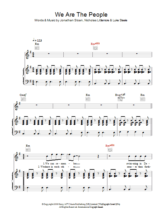 Empire Of The Sun We Are The People sheet music notes and chords arranged for Guitar Chords/Lyrics