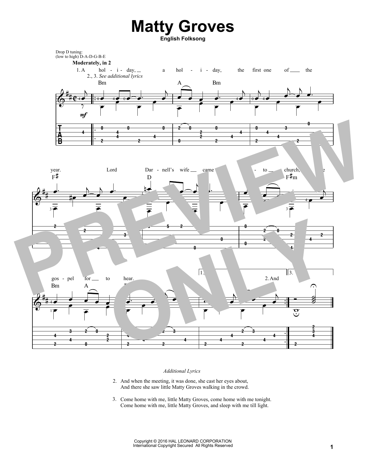 English Folksong Matty Groves sheet music notes and chords arranged for Very Easy Piano