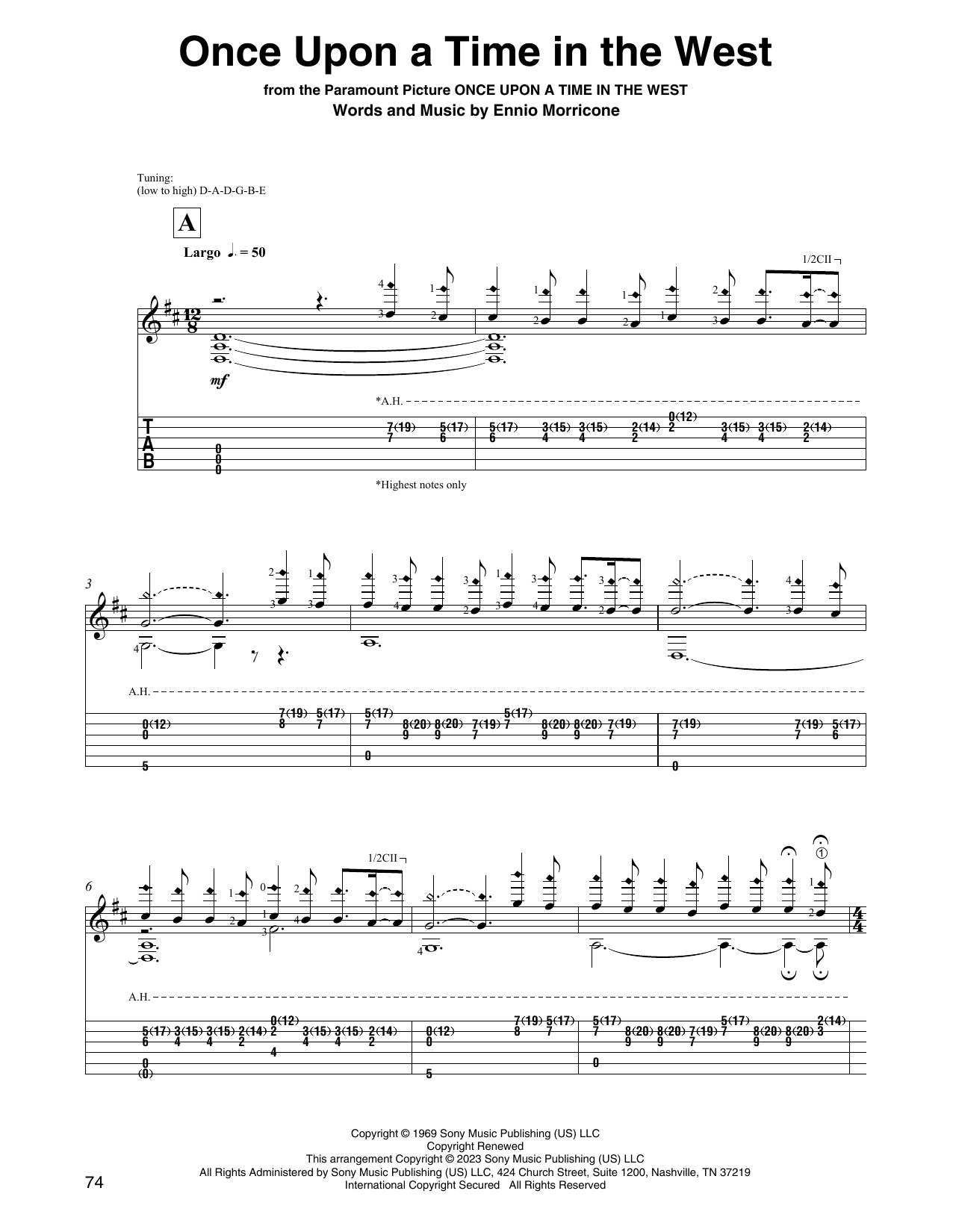 Ennio Morricone Once Upon A Time In The West (arr. David Jaggs) sheet music notes and chords arranged for Solo Guitar