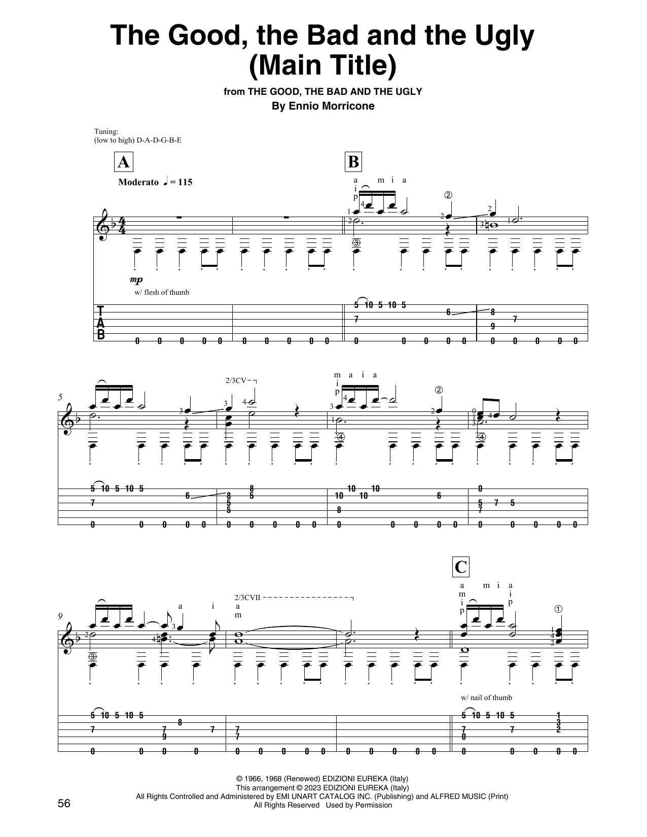 Ennio Morricone The Good, The Bad And The Ugly (Main Title) sheet music notes and chords arranged for Solo Guitar