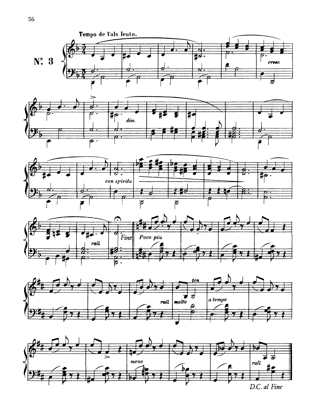 Enrique Granados Tempo De Vals Lento sheet music notes and chords arranged for Piano Solo
