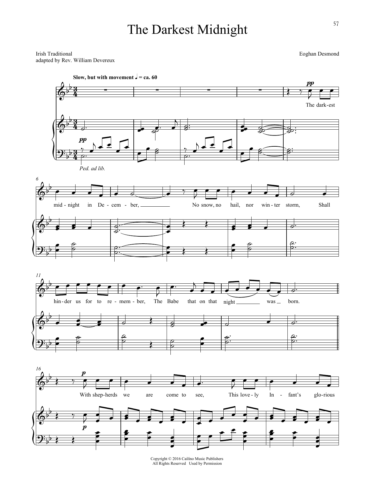 Eoghan Desmond The Darkest Midnight sheet music notes and chords arranged for Piano & Vocal