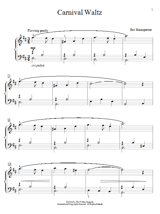 Eric Baumgartner Carnival Waltz sheet music notes and chords arranged for Educational Piano