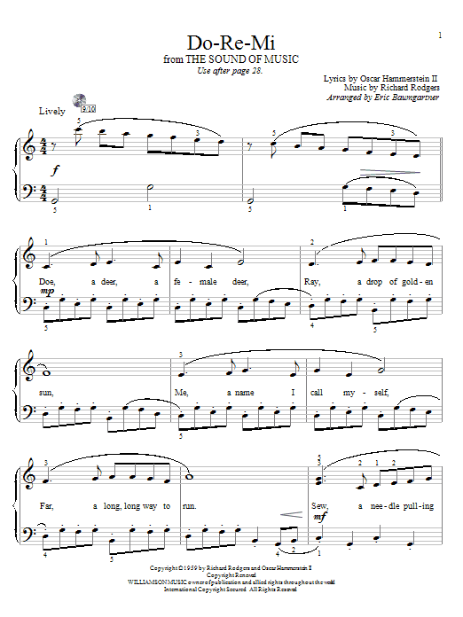 Eric Baumgartner Do-Re-Mi sheet music notes and chords arranged for Educational Piano