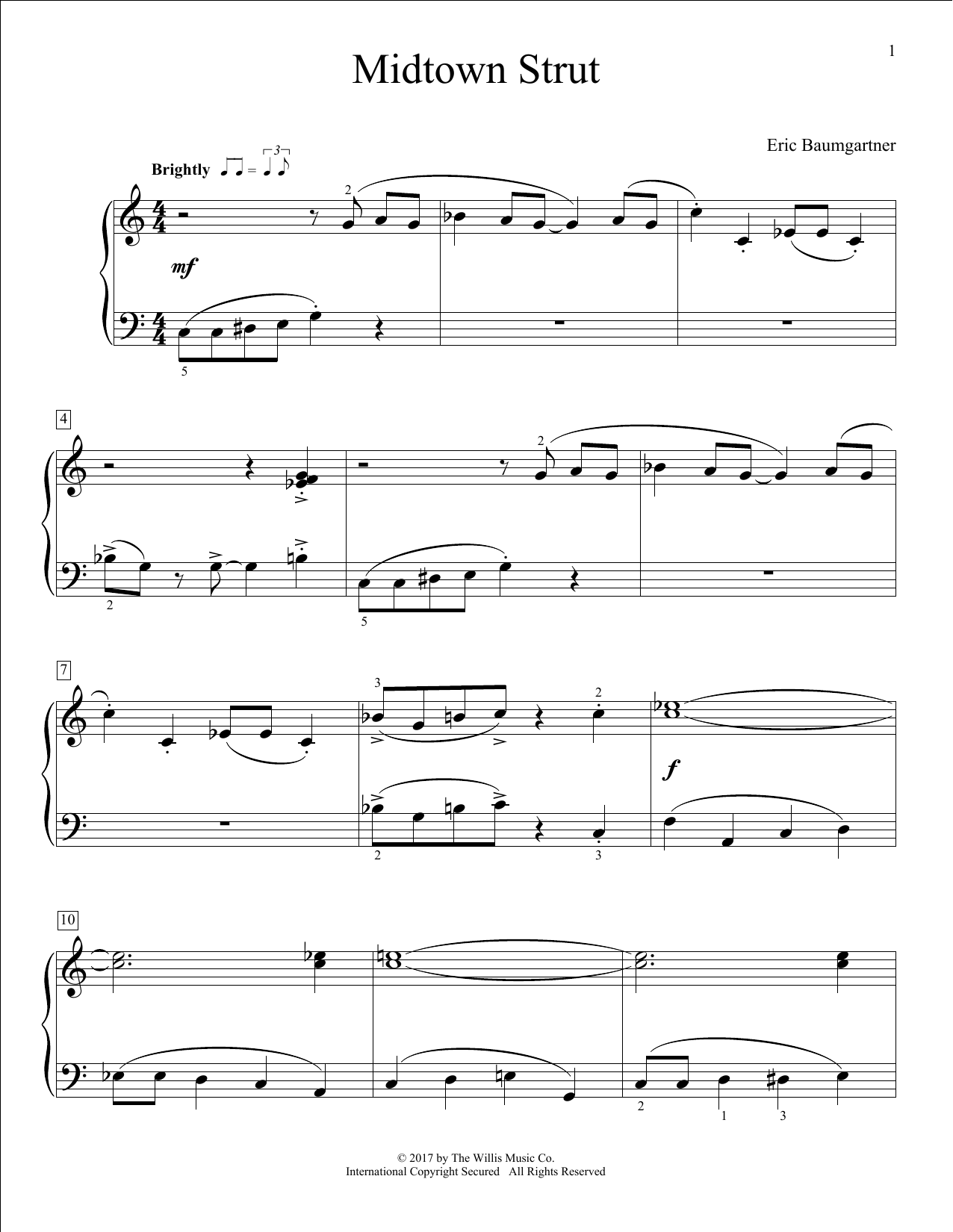 Eric Baumgartner Midtown Strut sheet music notes and chords arranged for Educational Piano