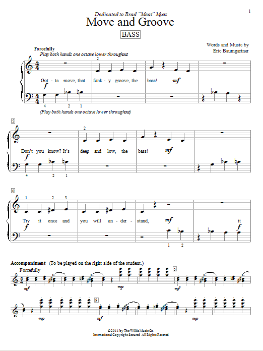 Eric Baumgartner Move And Groove (Bass) sheet music notes and chords arranged for Educational Piano