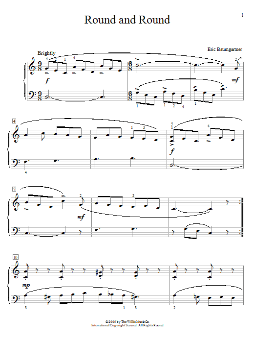 Eric Baumgartner Round And Round sheet music notes and chords arranged for Educational Piano