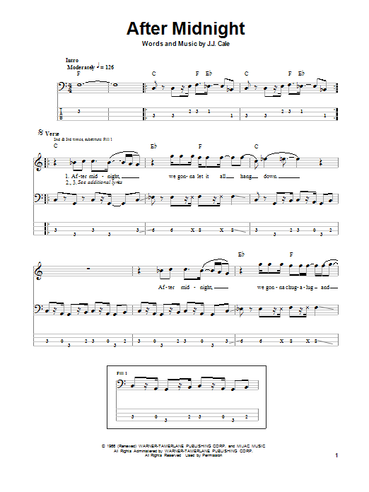 Eric Clapton After Midnight sheet music notes and chords arranged for Ukulele