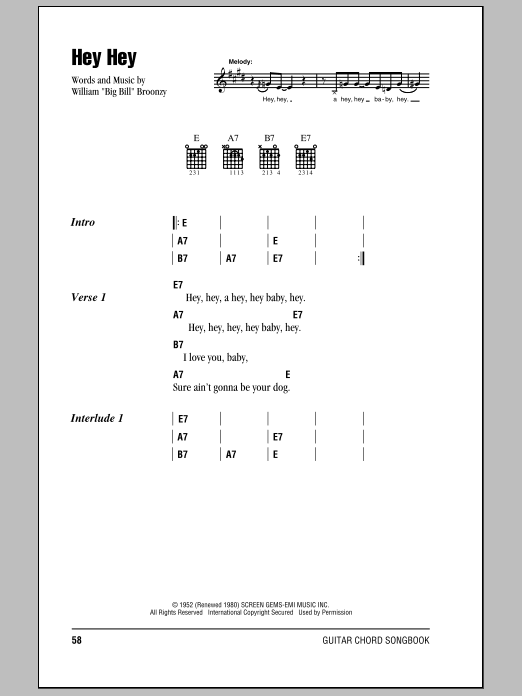 Eric Clapton Hey Hey sheet music notes and chords arranged for Real Book – Melody, Lyrics & Chords