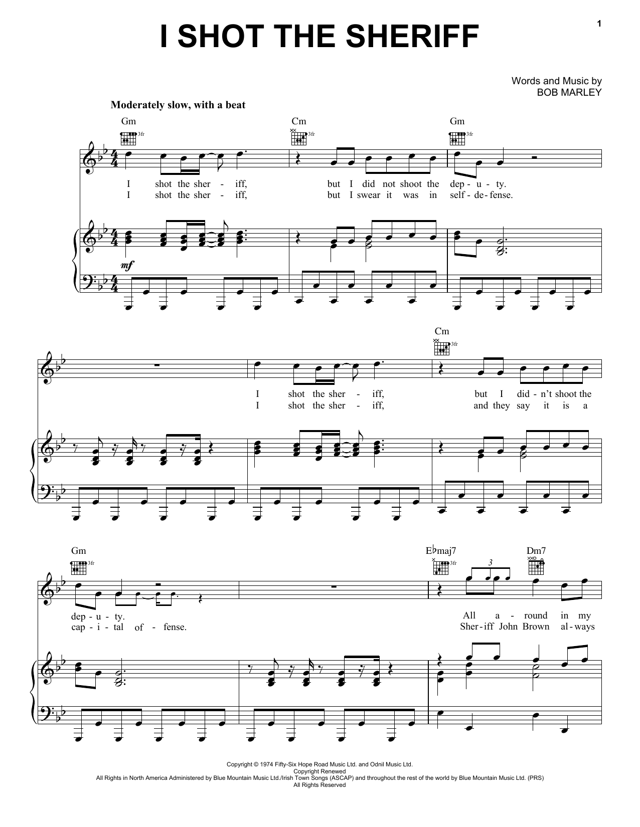 Eric Clapton I Shot The Sheriff sheet music notes and chords arranged for Drums