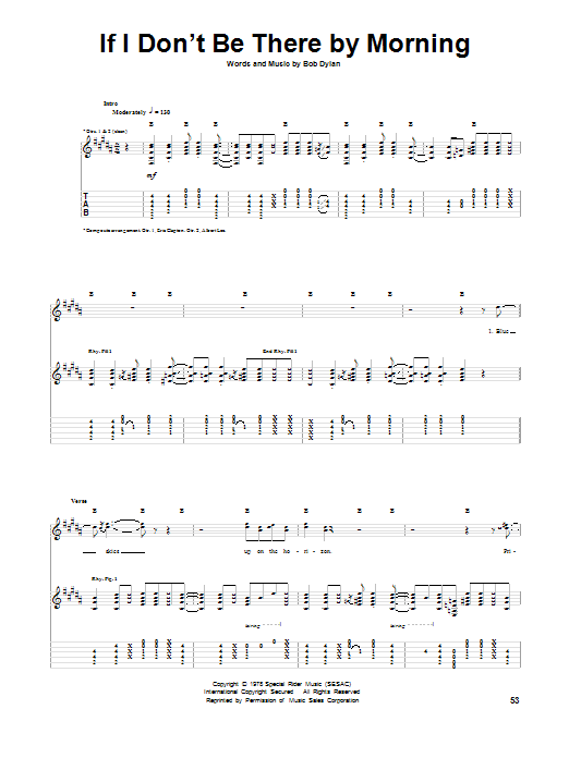 Eric Clapton If I Don't Be There By Morning sheet music notes and chords arranged for Guitar Tab