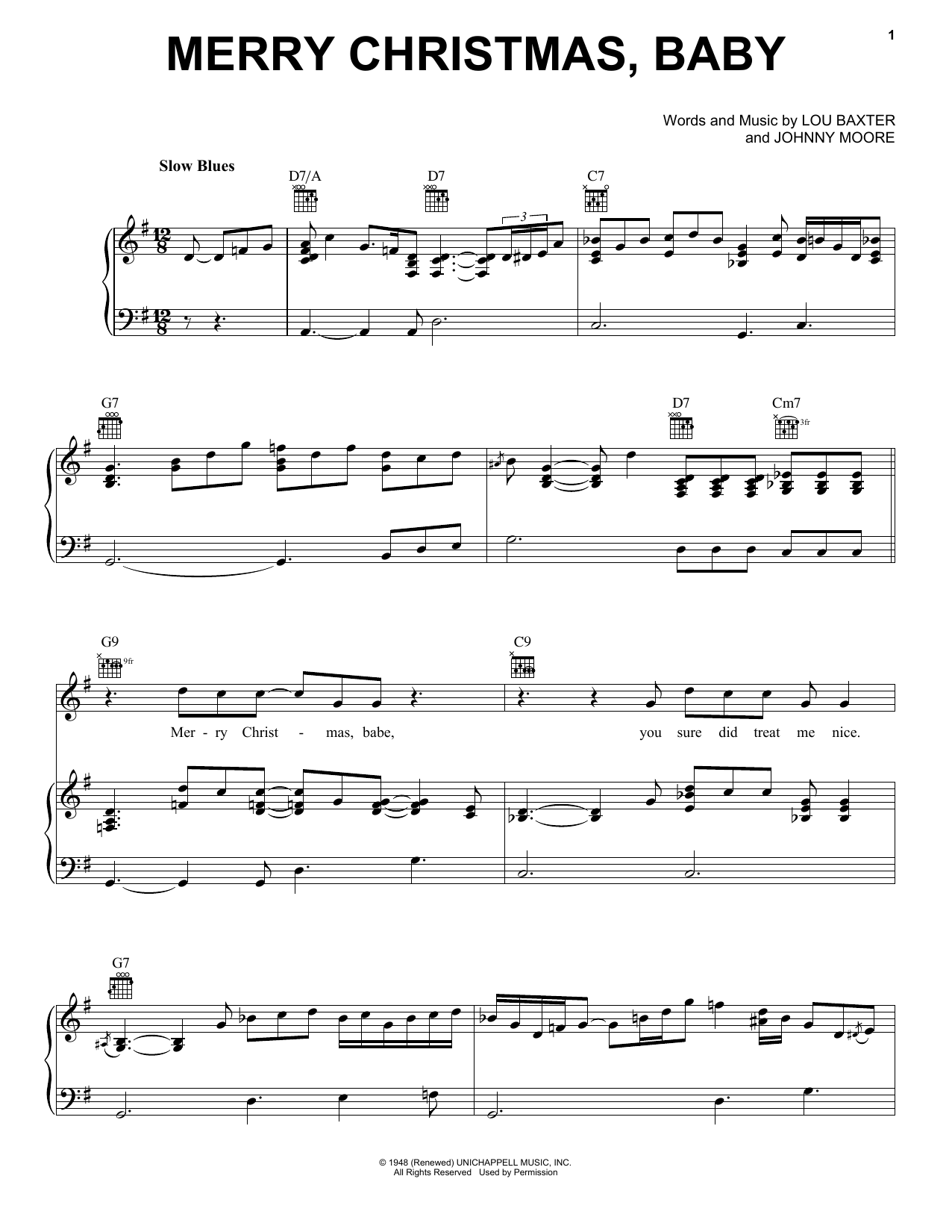 Eric Clapton Merry Christmas, Baby sheet music notes and chords arranged for Piano, Vocal & Guitar Chords (Right-Hand Melody)