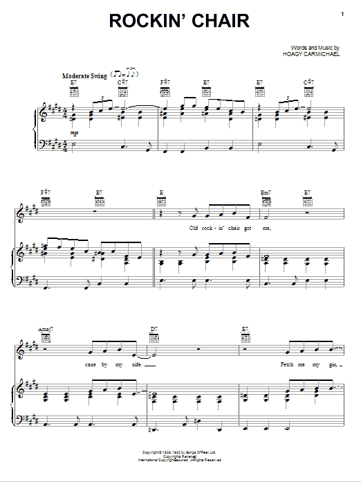 Eric Clapton Rockin' Chair sheet music notes and chords arranged for Piano, Vocal & Guitar Chords (Right-Hand Melody)