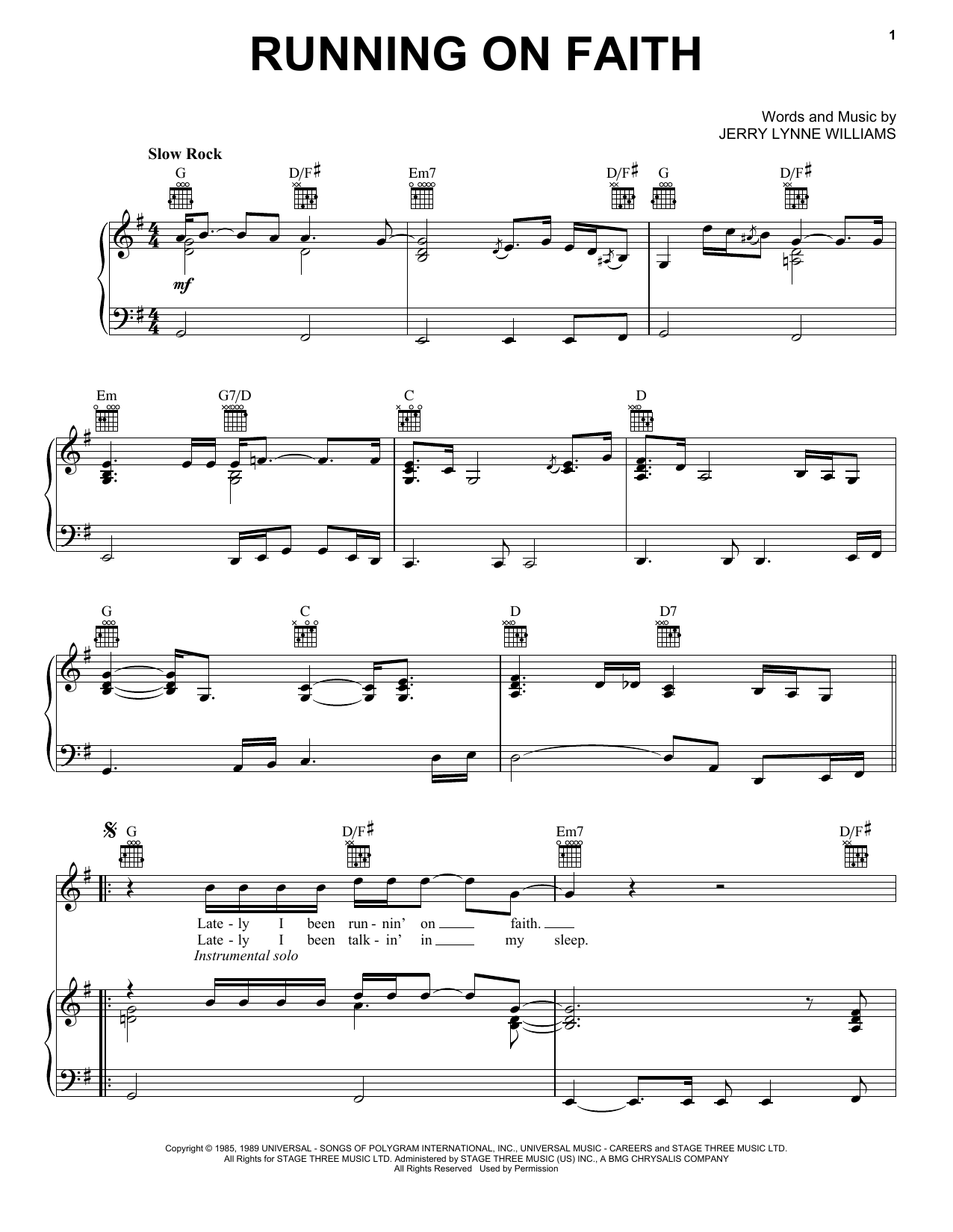 Eric Clapton Running On Faith sheet music notes and chords arranged for Guitar Tab (Single Guitar)