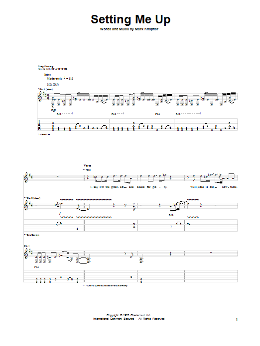 Eric Clapton Setting Me Up sheet music notes and chords arranged for Guitar Tab