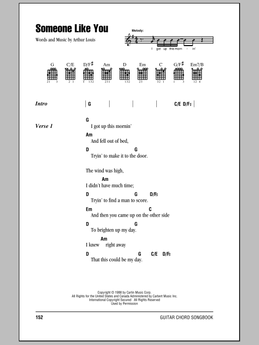 Eric Clapton Someone Like You sheet music notes and chords arranged for Guitar Chords/Lyrics