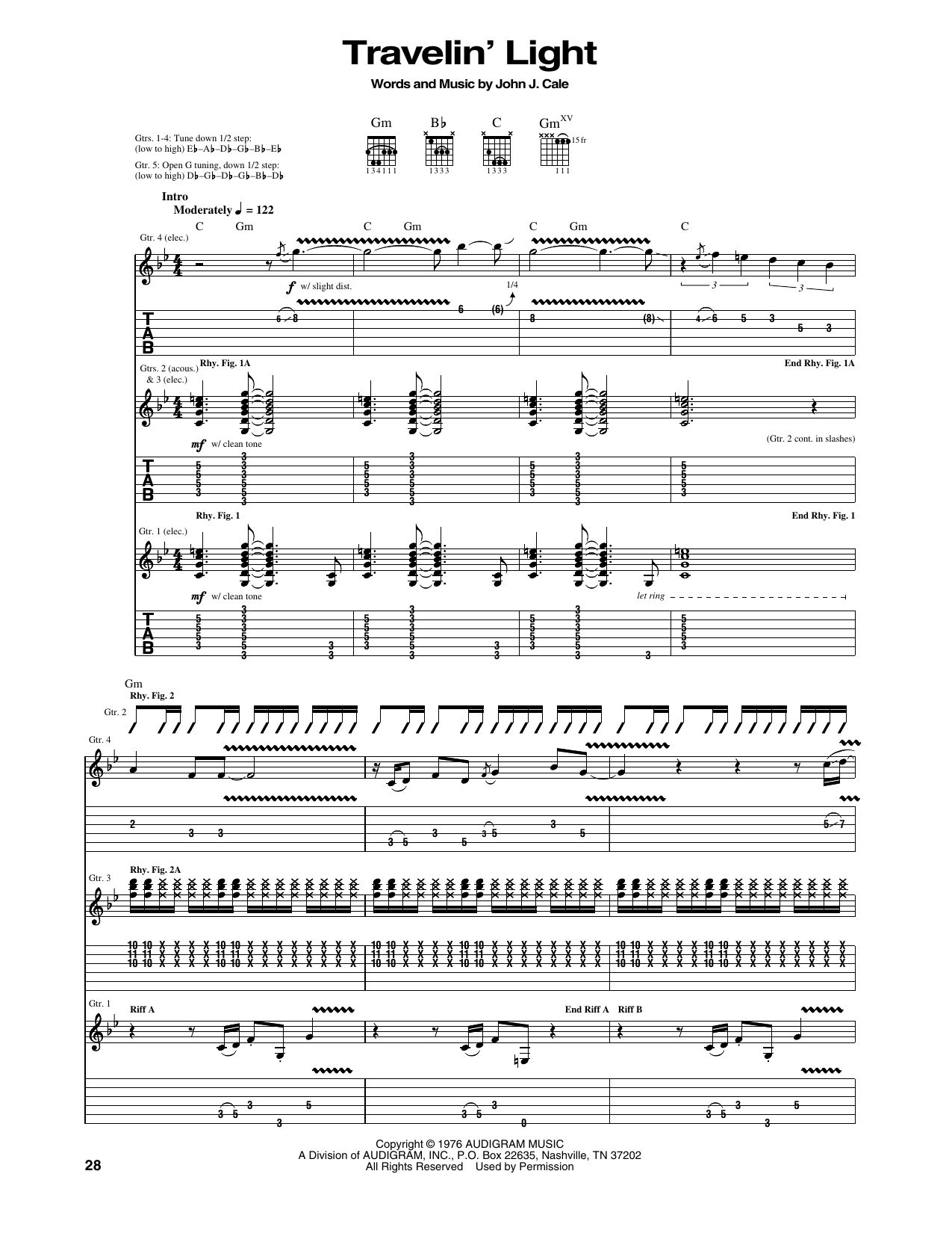 Eric Clapton Travelin' Light sheet music notes and chords arranged for Guitar Tab