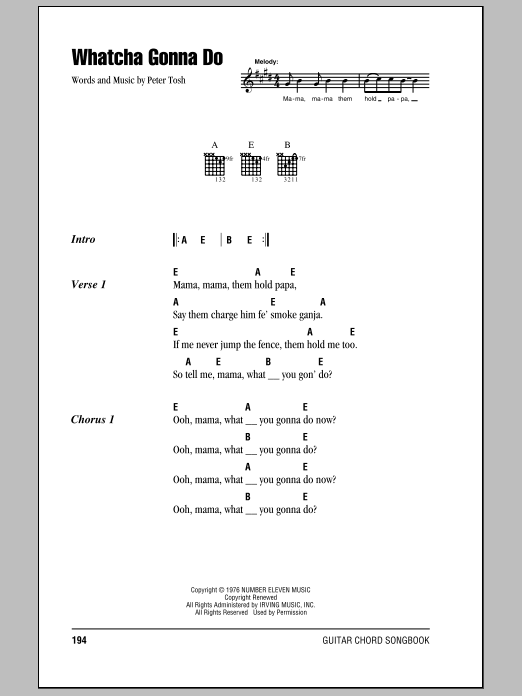 Eric Clapton Whatcha Gonna Do sheet music notes and chords arranged for Guitar Chords/Lyrics