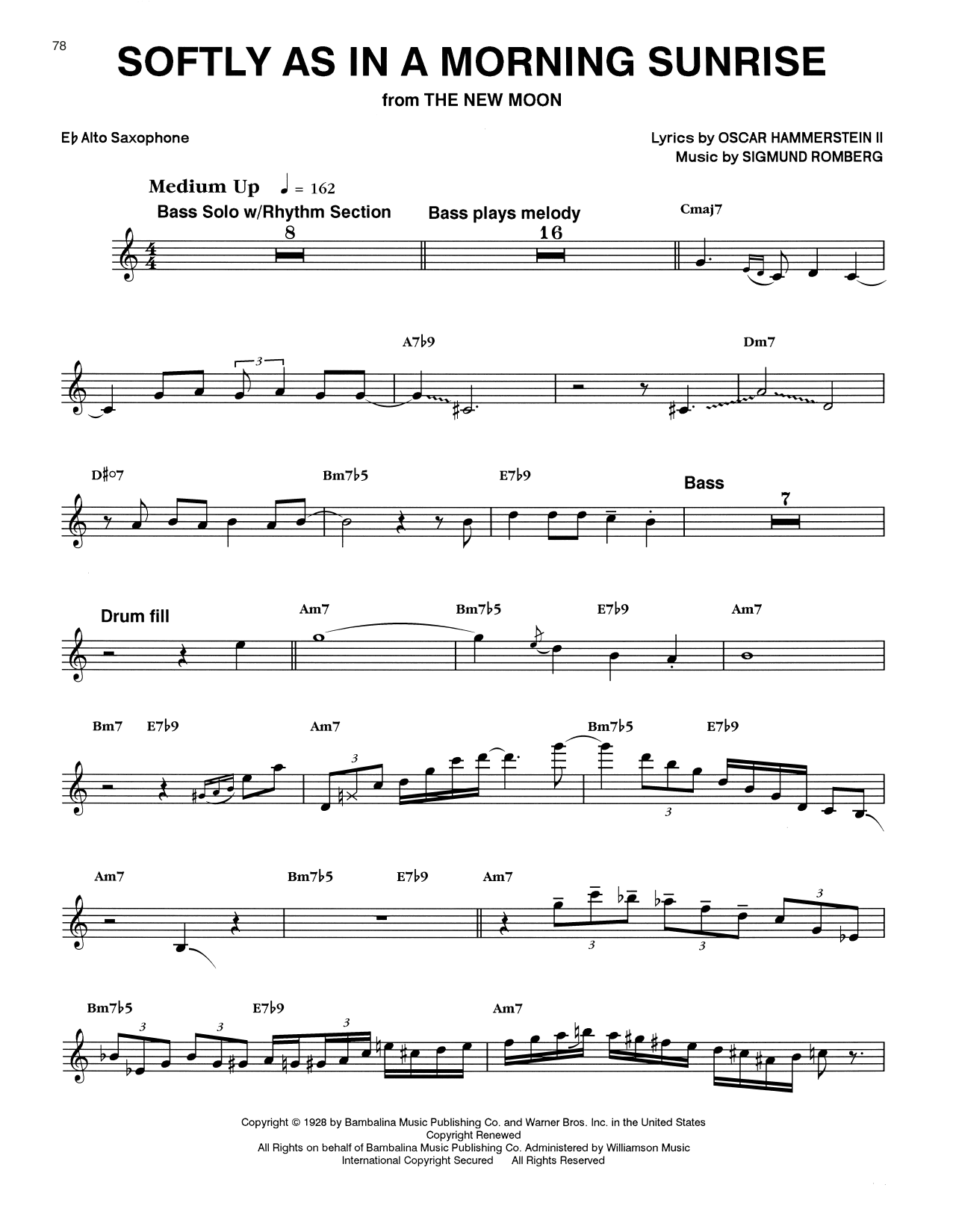 Eric Dolphy Softly As In A Morning Sunrise sheet music notes and chords arranged for Alto Sax Transcription