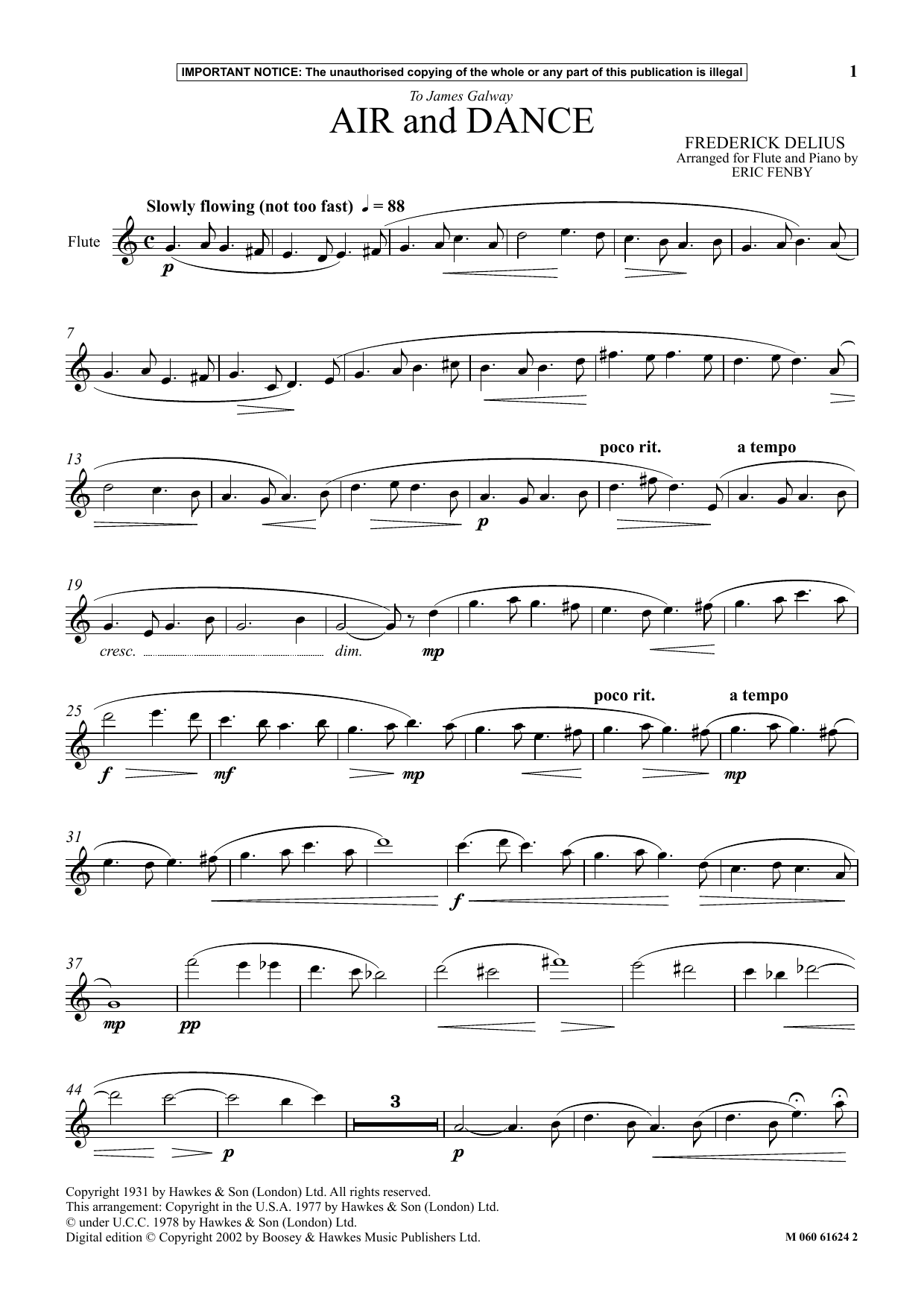 Eric Fenby Air And Dance sheet music notes and chords arranged for Instrumental Solo
