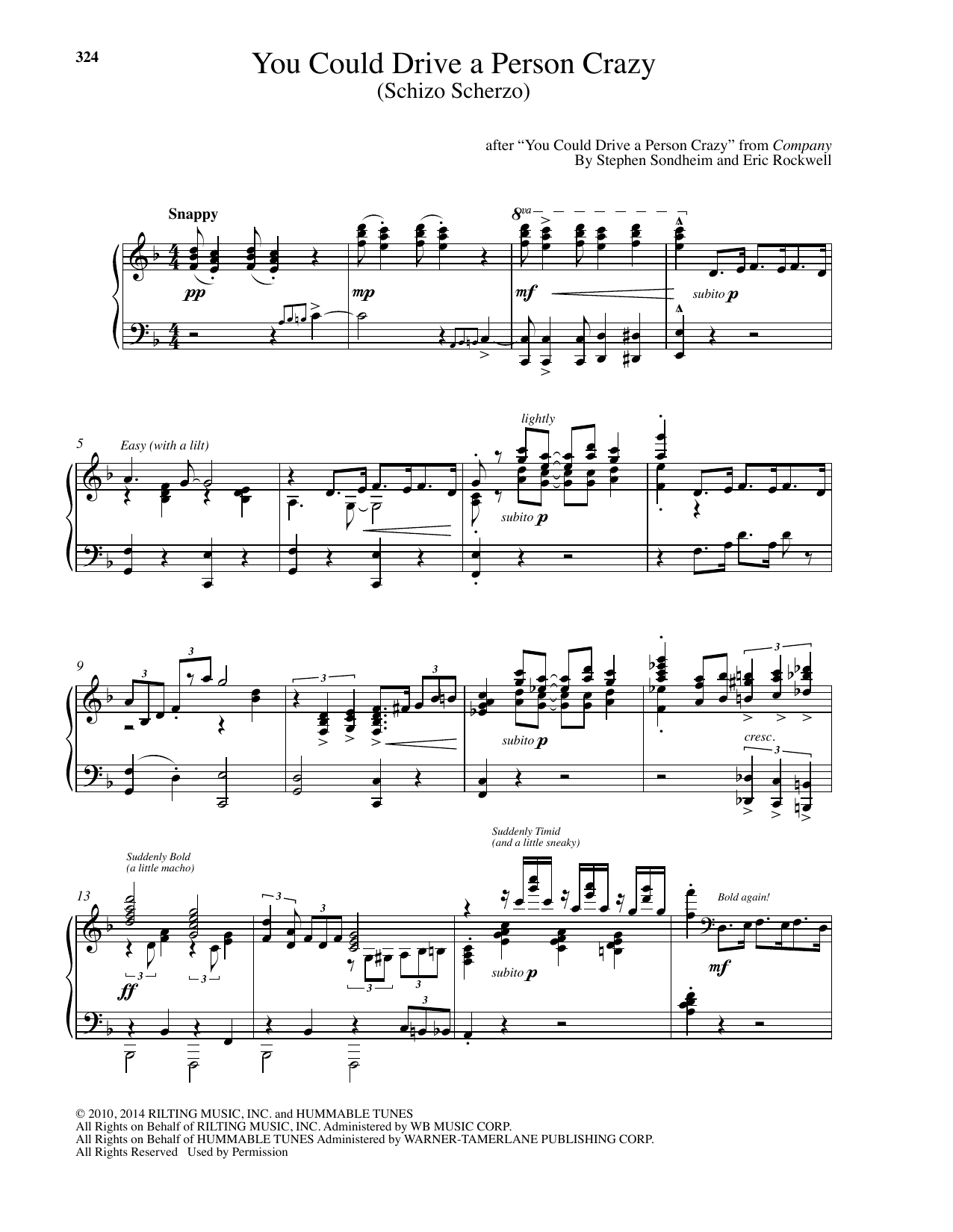 Eric Rockwell You Could Drive A Person Crazy sheet music notes and chords arranged for Piano Solo